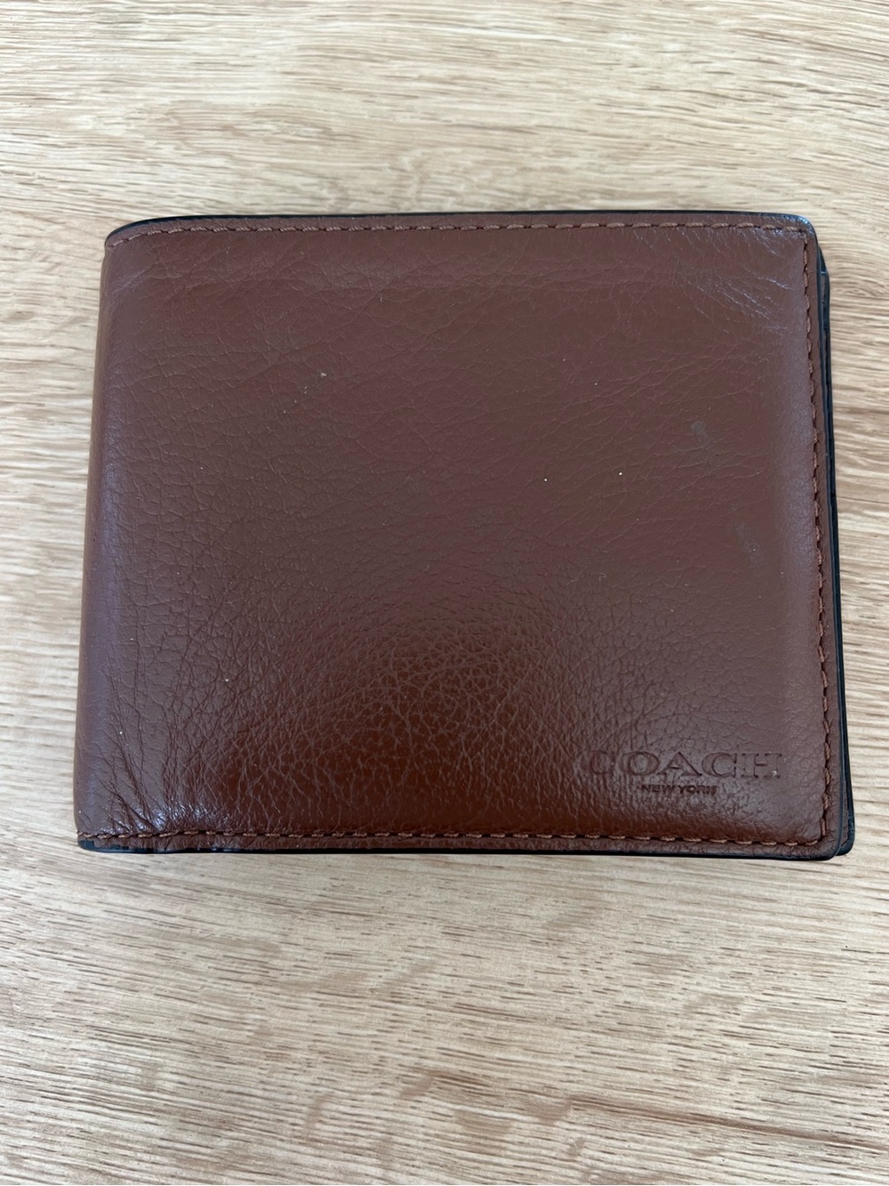 COACH Brown Leather Men's Bifold Card Holder Wallet